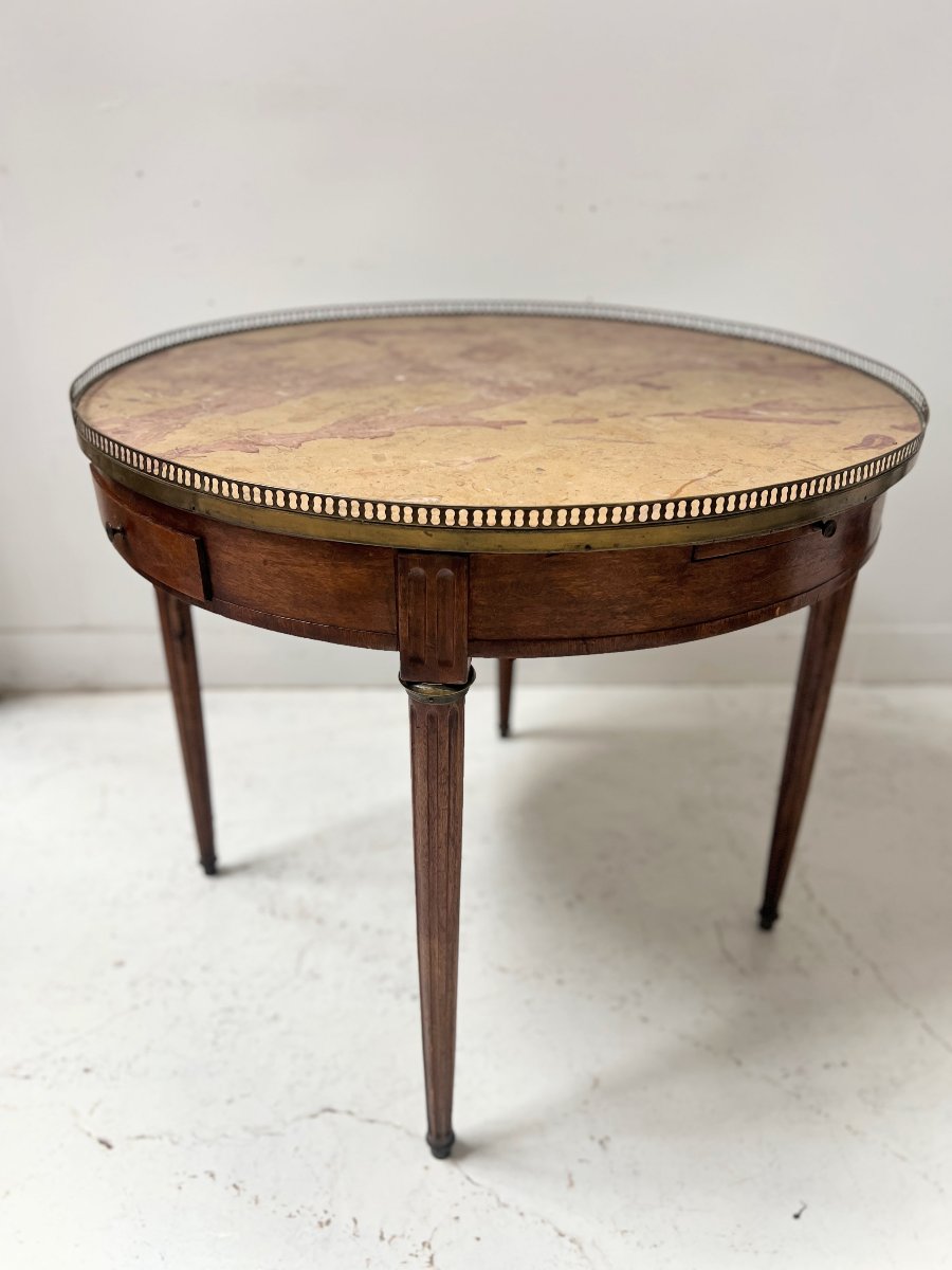 Louis XVI-style Hot Water Bottle Table Made Of Veneered Wood, 20th Century-photo-1