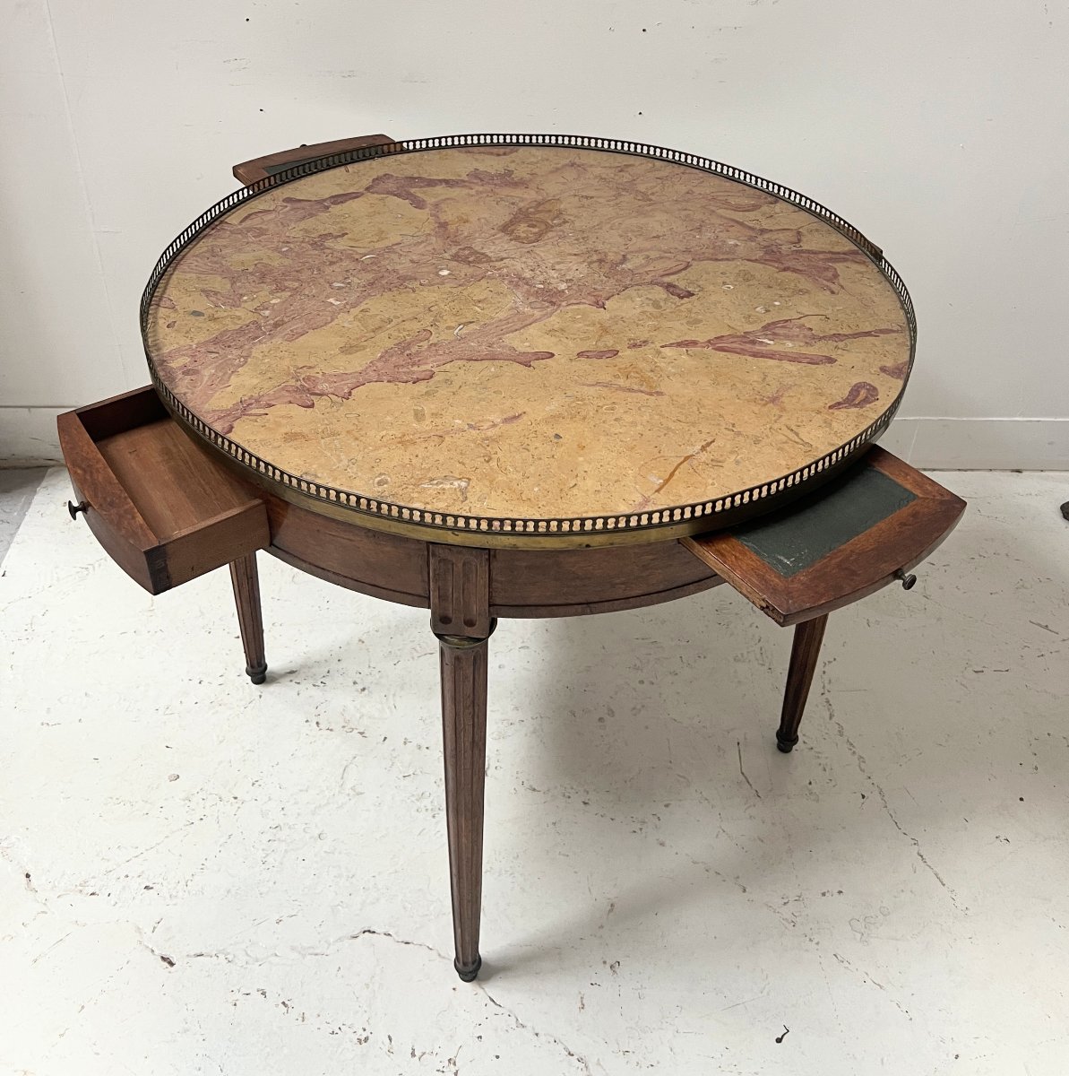 Louis XVI-style Hot Water Bottle Table Made Of Veneered Wood, 20th Century-photo-5