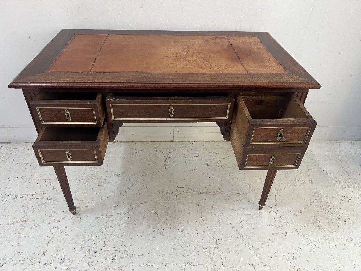 Bureau de style Louis XVI en acajou et placage d'acajou XX siècle-photo-4