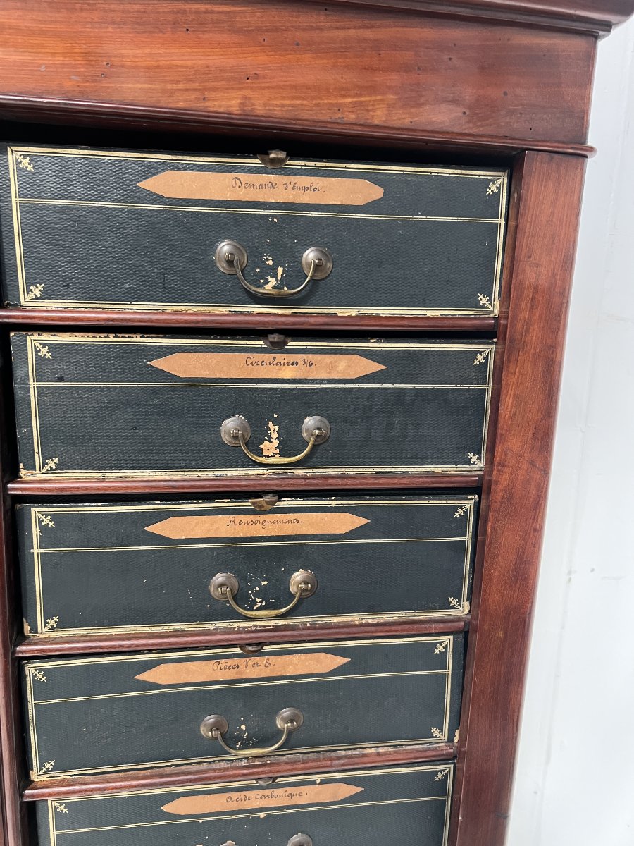 Louis-philippe-era Cardboard Box, 19th Century, Mahogany Veneer-photo-6