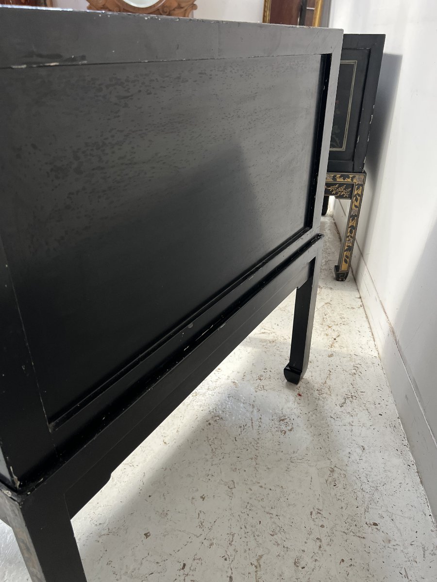 Paire de cabinets sur pieds de style chinoisant XX siècle-photo-2