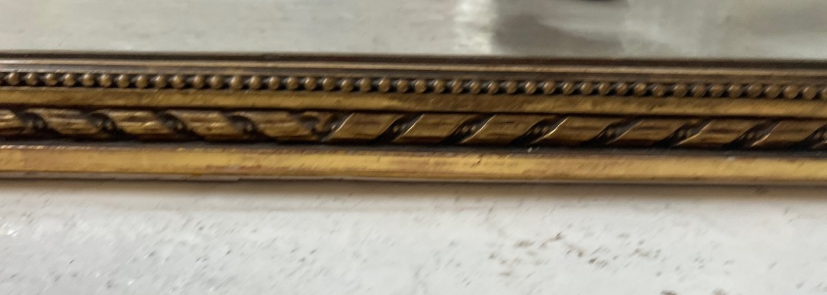 Miroir de style Louis XVI en bois et stuc doré XX siècle-photo-6