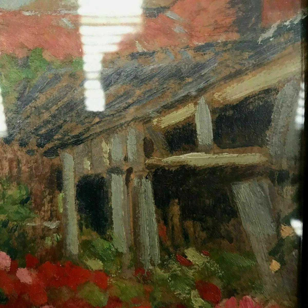 Oil On Isorel Oil On Canvas Still Life Flower Table Sicné Maisonneuve-photo-4
