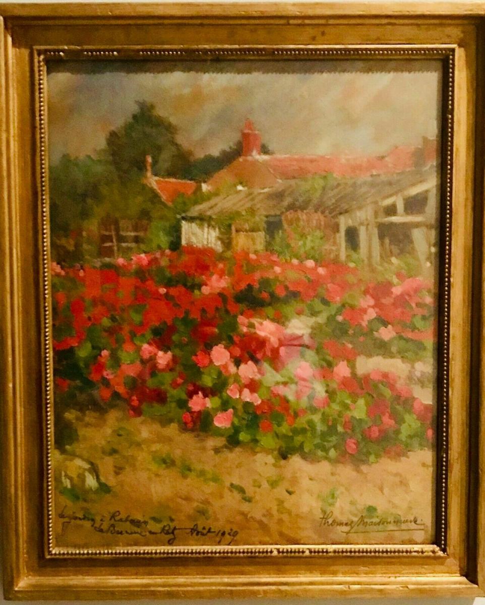Oil On Isorel Oil On Canvas Still Life Flower Table Sicné Maisonneuve-photo-2