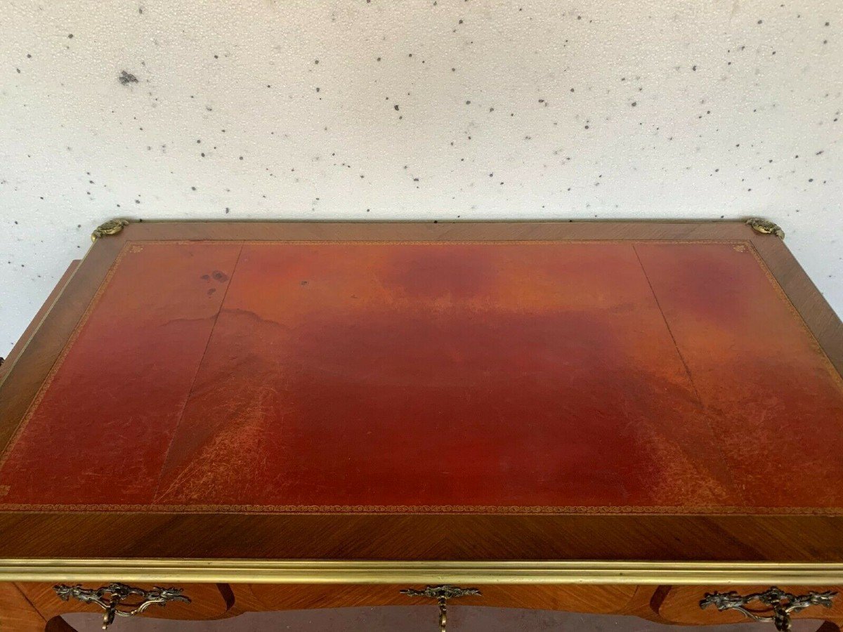 Louis XV Style Ceremonial Desk Red Leather Top XX Century-photo-4