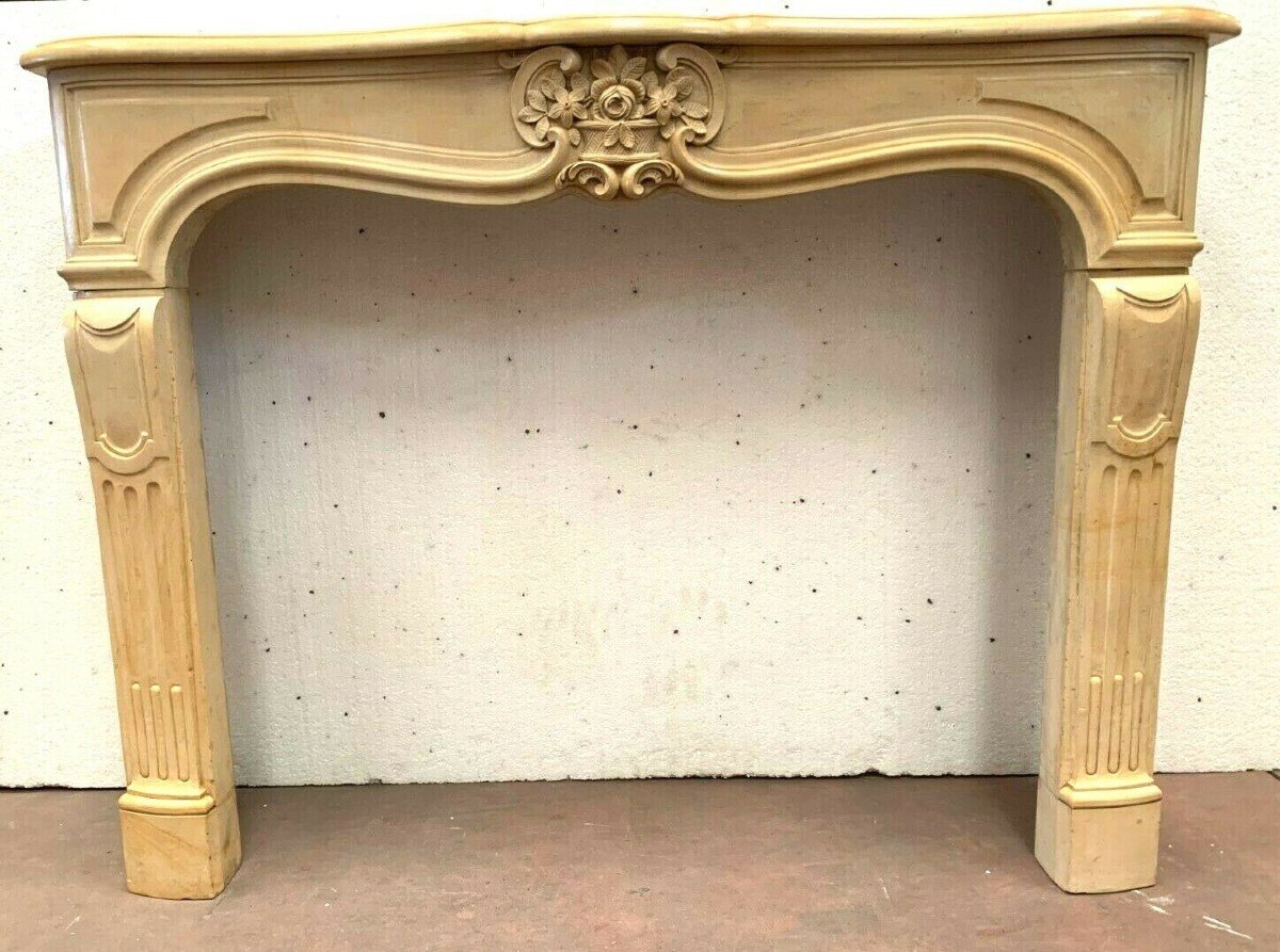 Louis XV Style Fireplace In Natural Stone 20th Century-photo-2