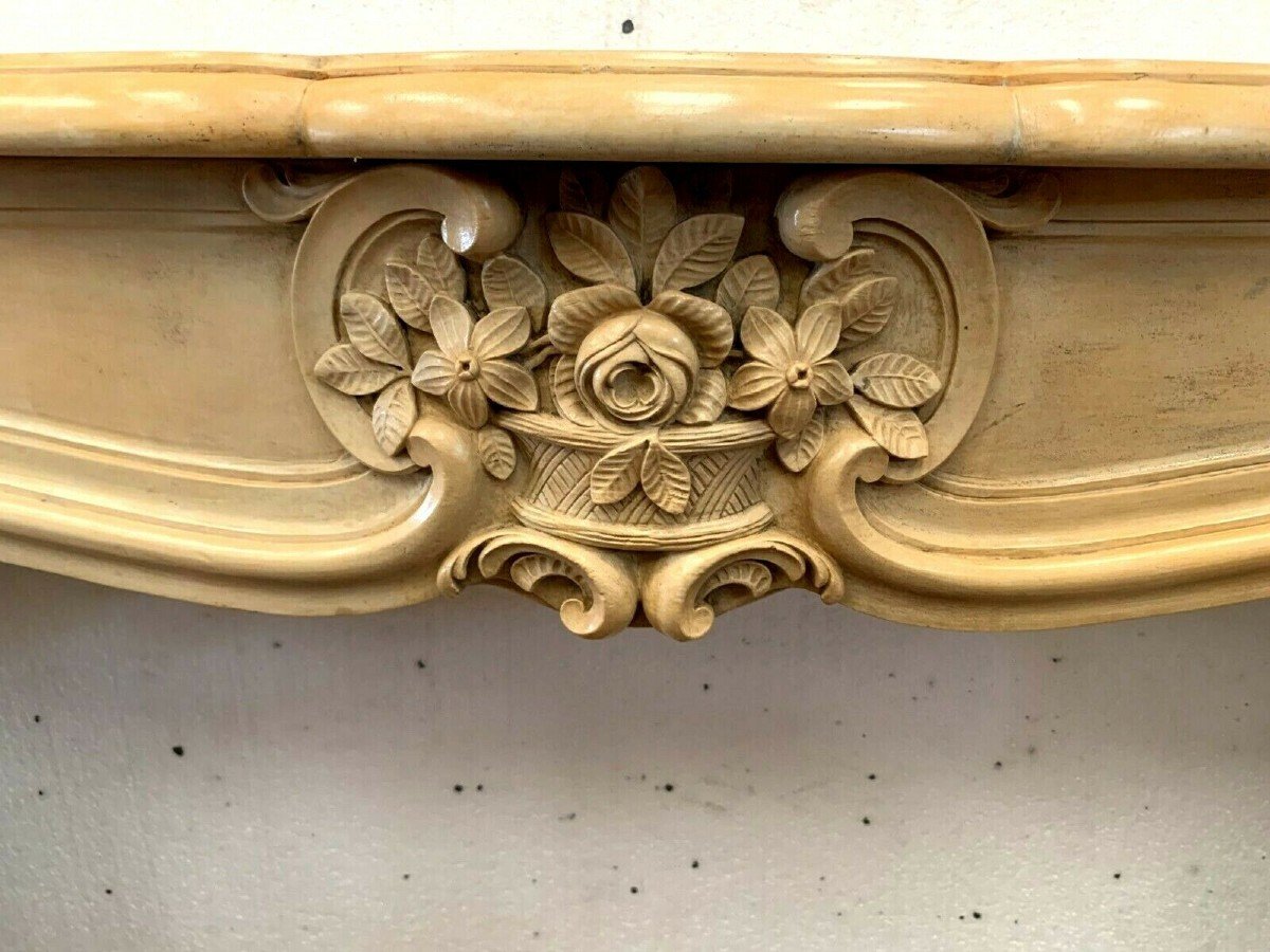 Louis XV Style Fireplace In Natural Stone 20th Century-photo-3