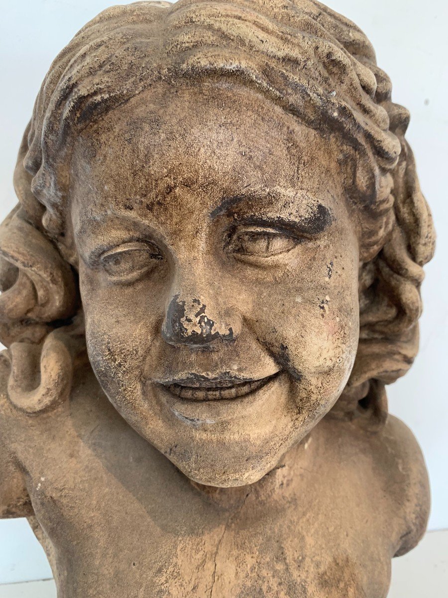 Rousseau Théophile Bust Of A Young Girl In Terracotta XX Century-photo-3