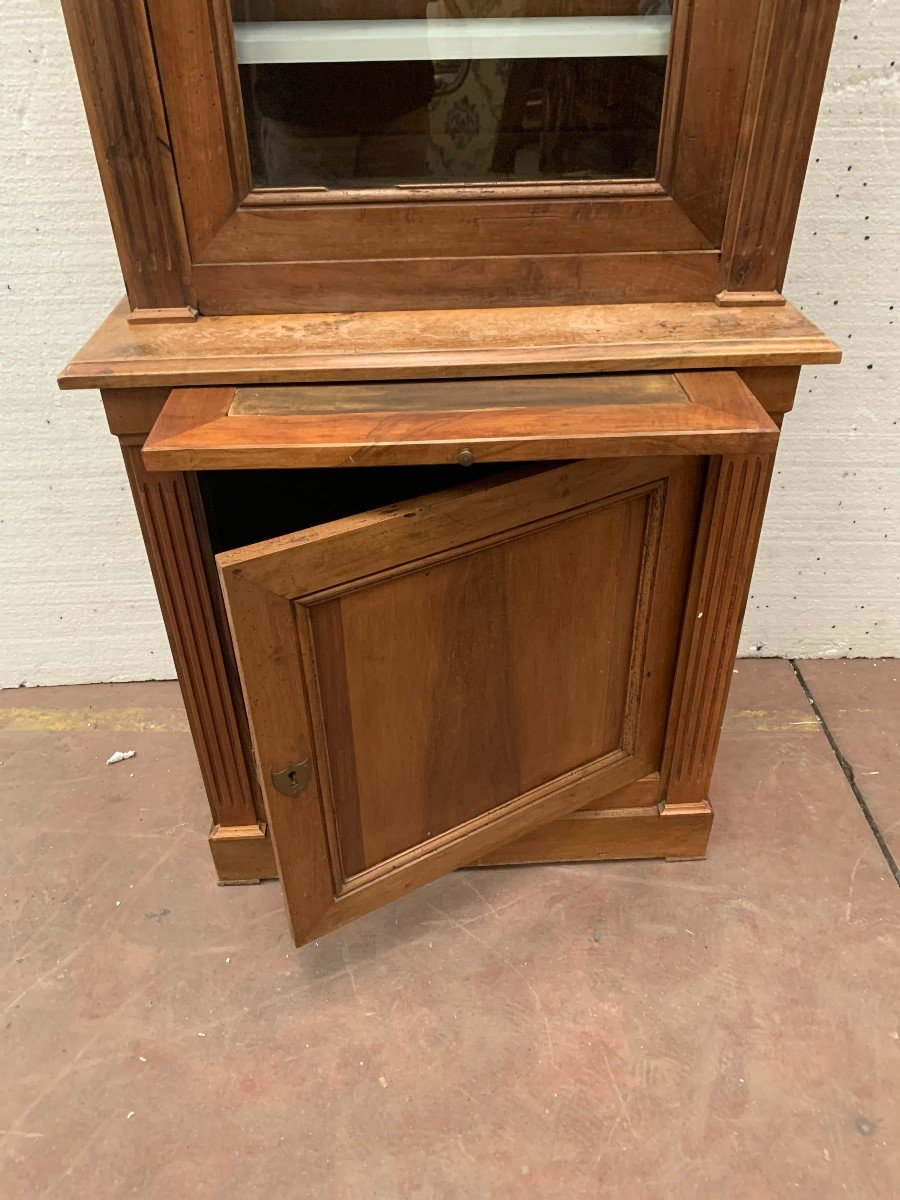 Showcase In Two Directoire Style Body In Solid Walnut XX Century-photo-4