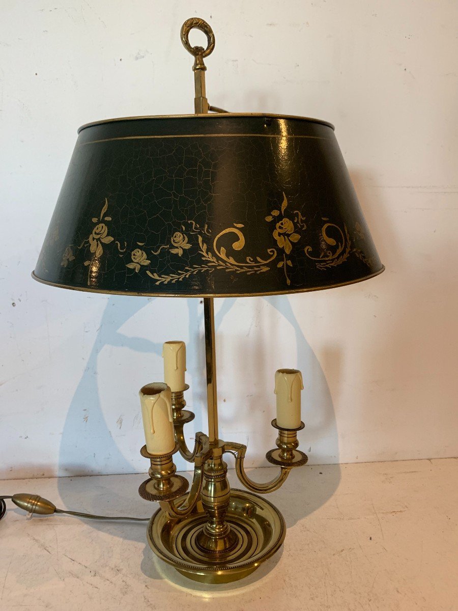 Lampe Bouillotte En Bronze Et Tôle Patinée XX Siècle -photo-1