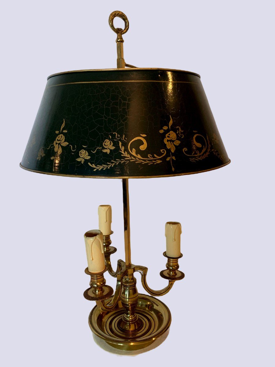 Lampe Bouillotte En Bronze Et Tôle Patinée XX Siècle 