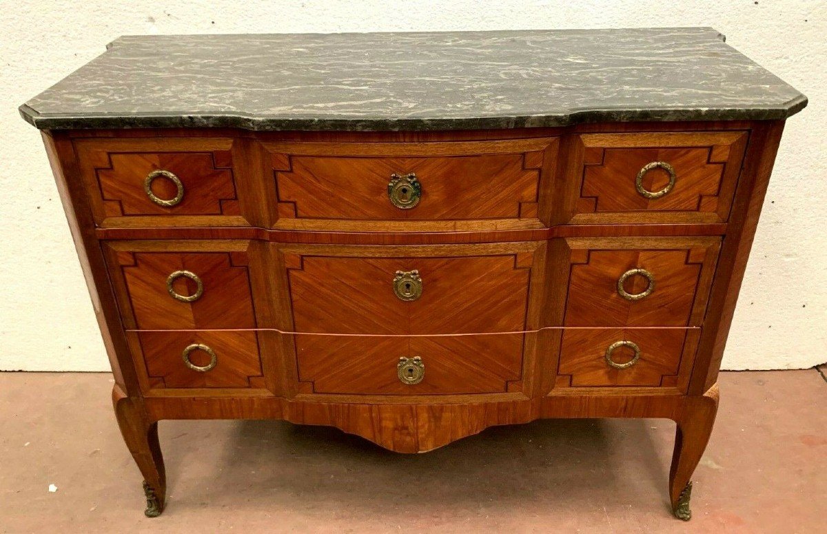Transition Style Commode In Rosewood And Amaranth Veneer XX Century-photo-2