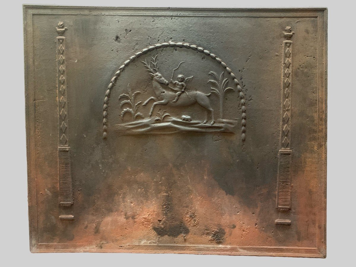 Plaque De Fond De Cheminée En Fonte XIX Siècle-photo-1