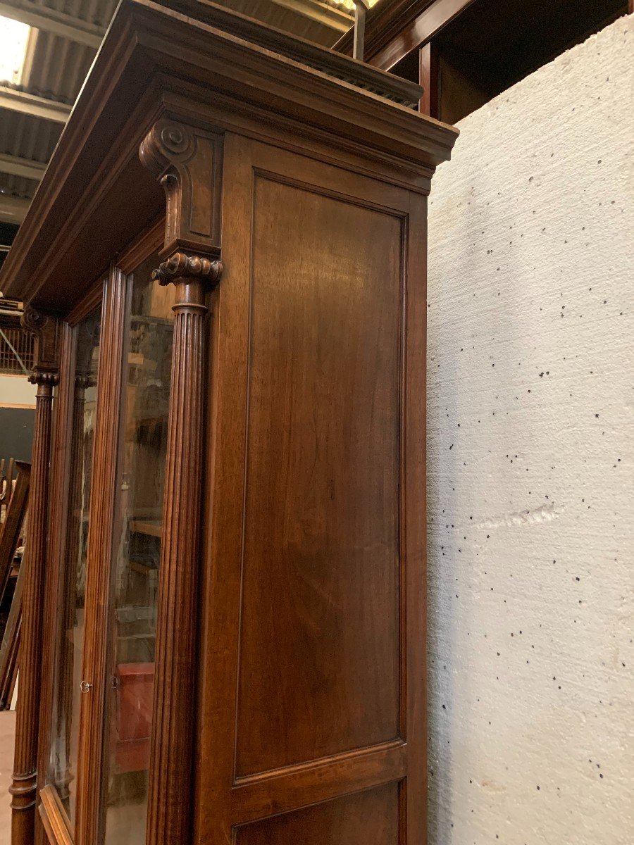 Library Showcase In Solid Walnut Showcase Napoleon III XIX Century-photo-1