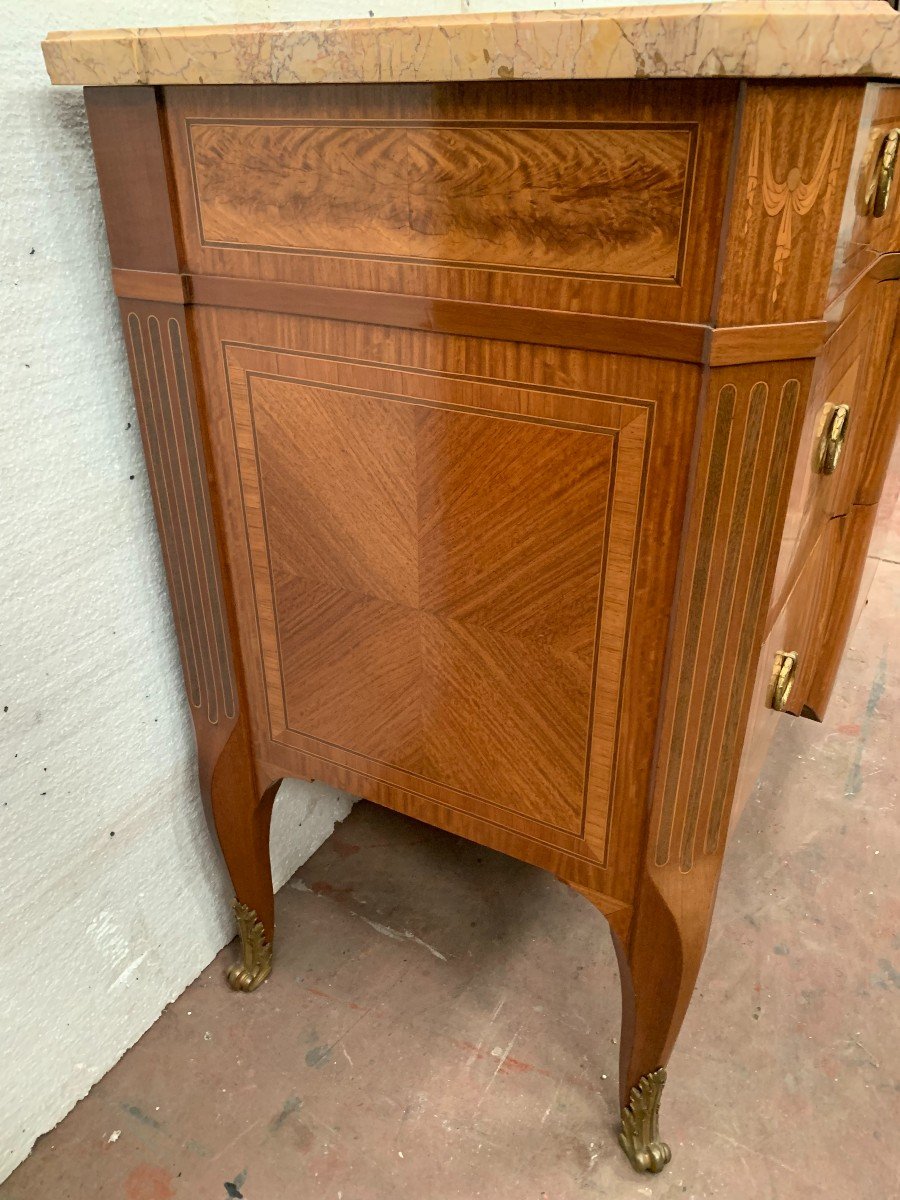 Commode With Central Projection In Amaranth Wood And Rosewood XX Century-photo-1