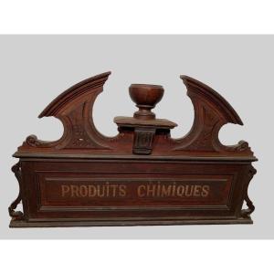 Pediment Or Top Of Furniture In Natural Wood XIX Century