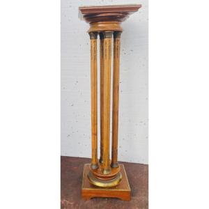 Empire Style Presentation Column In Stained Beech XX Century