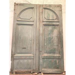 Double Coach Doors In Natural Wood XIX Century