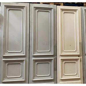 Suite Of Five Double-sided Haussmann Molded Doors 19th Century