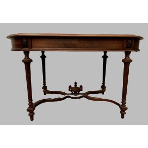 Napoleon III Desk Table In Rosewood And Veneer 19th Century