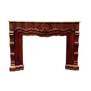 Regency Style Fireplace In Solid Walnut 20th Century