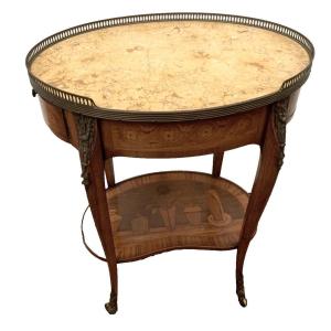 Louis XV Style Writing Table In Inlaid Wood XX Century
