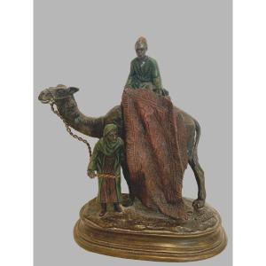 Kauba Carl Groupe Orientaliste En Bronze Patiné XX Siècle