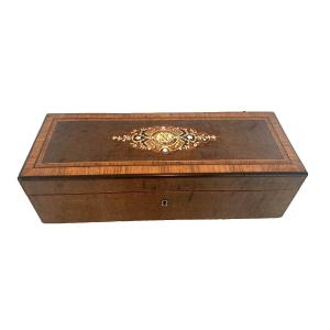 Jewelry Box In Walnut Burl Napoleon III Boulle Marquetry XIX Century