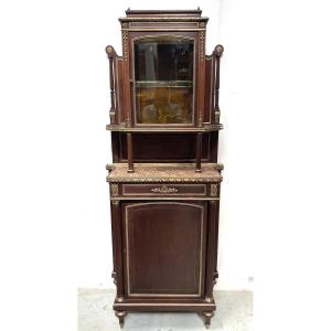 Meuble Vitrine Napoléon III en Acajou Et Bronze ciselé XIX Siècle
