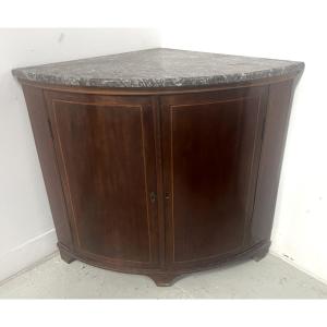Meuble de coin en demi lune de style Louis XVI XIX Siècle