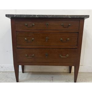 Louis XVI Style Chest Of Drawers In Solid Oak, 19th Century