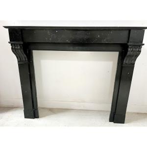 Napoleon III Fireplace With Black Marble Corbel, 19th Century
