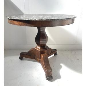 19th-century Empire-style Mahogany And Veneer Side Table