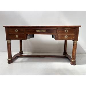 19th-century Empire-style Mahogany And Veneer Desk