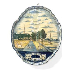 18th-century Delft Earthenware Plate In Shades Of Blue