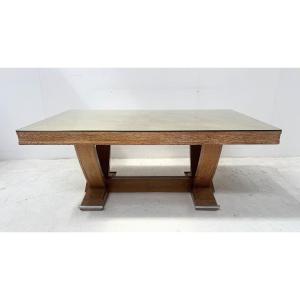 Table bureau Art Déco en chêne cérusé du XX siècle