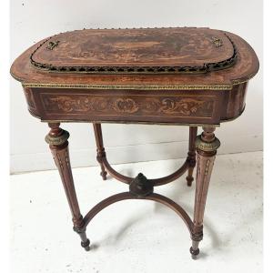 Jardinière Napoléon III en bois de placage XIX siècle