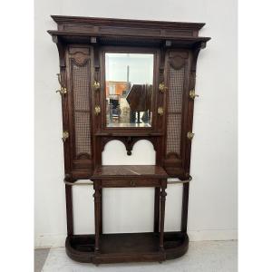 Louis XVI-style Patheres Console Coat Rack With Bronze Accents, 20th Century