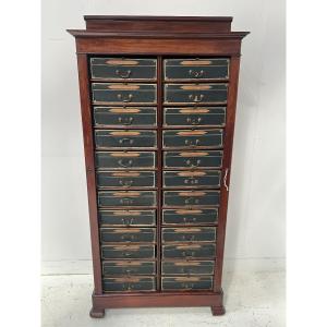 Louis-philippe-era Cardboard Box, 19th Century, Mahogany Veneer