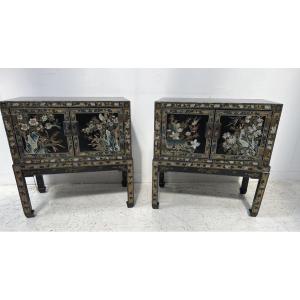 Pair Of 20th-century Chinese-style Freestanding Cabinets