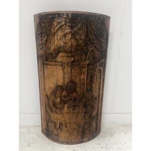 18th-century Solid Wood Panel, Curved And Carved