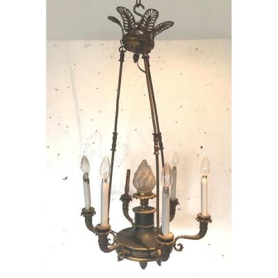 Lustre En Bronze De Style Empire Luminaire Lustre A Palmettes