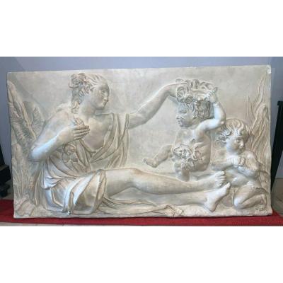 Bas Relief In Stucco A Decor Of A Scene In The Antique XX Century