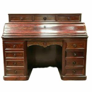 Napoleon III Desk In Rosewood With Boxes And Tiered XIX Century