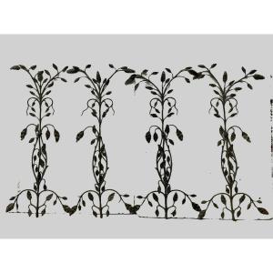 Decorative Elements In Wrought Iron With A Floral Motif, 20th Century