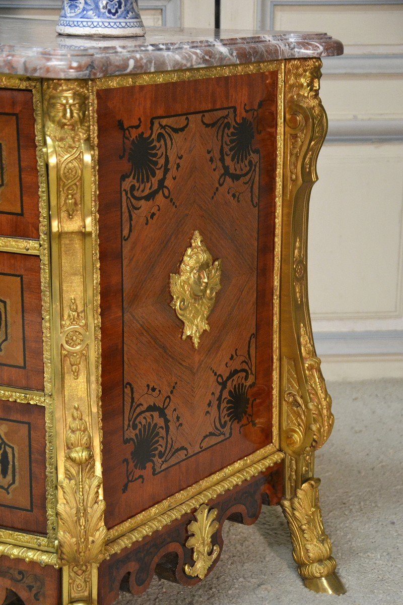 Commode Mazarine En Marqueterie, époque XXe Siècle-photo-1