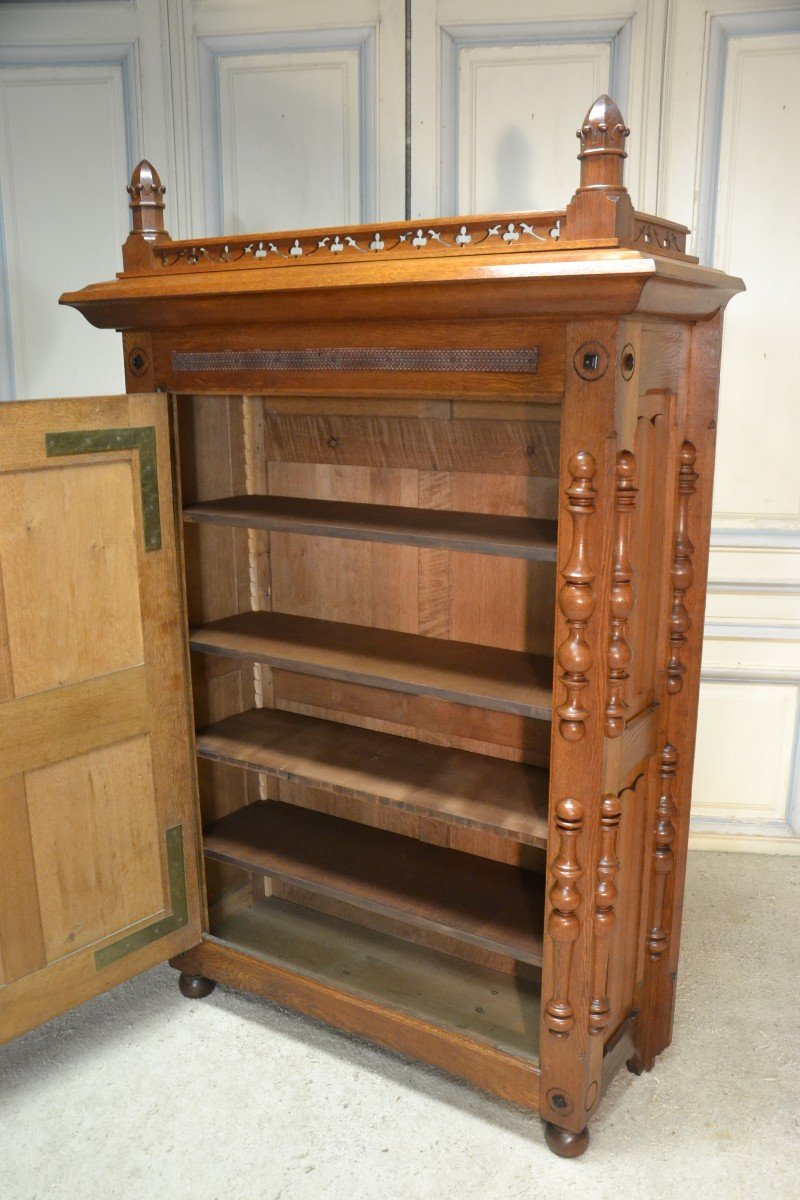 Armoire Néogothique En Chêne-photo-4