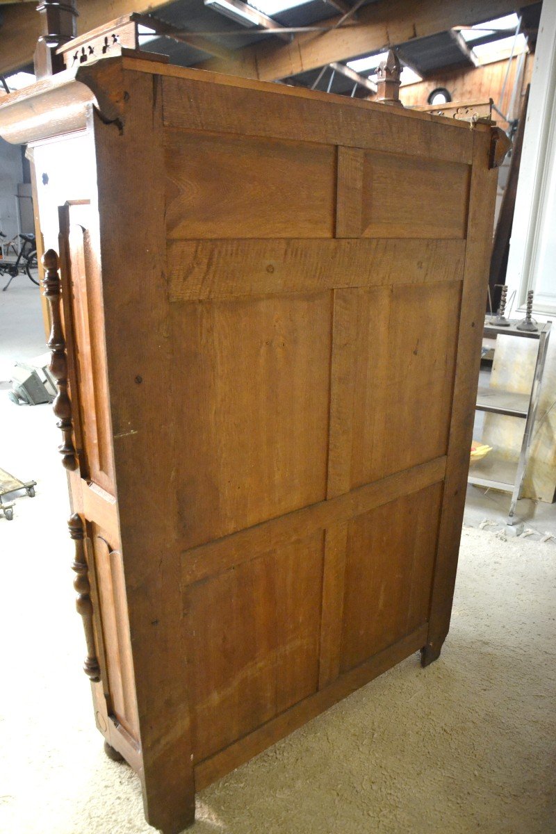 Armoire Néogothique En Chêne-photo-6