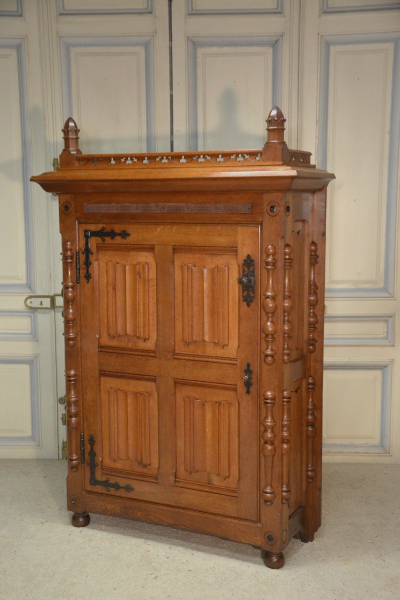 Neogothic Oak Wardrobe