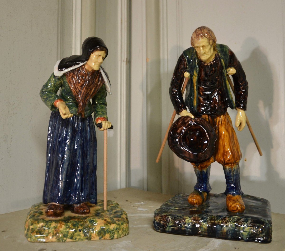 Achille Blot, Desvres Period (1902-1905) "beggar's Couple"